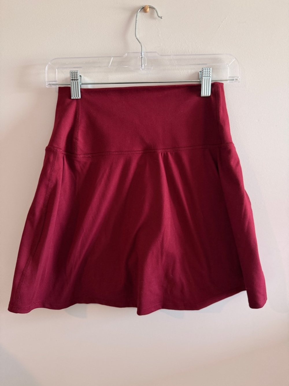 Women's Wine Red Flared Skort